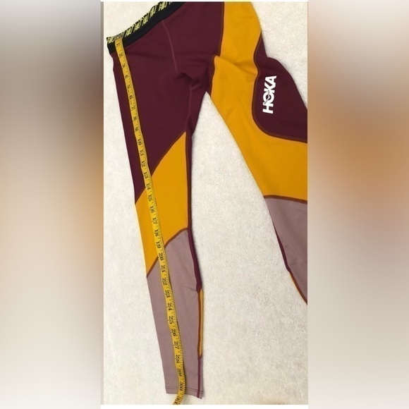 Hoka Hupana Performance Tights Workout Exercise Leggings Purple Yellow Small - Picture 11 of 16